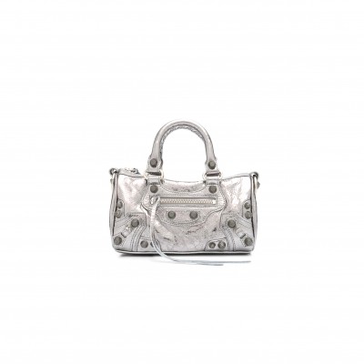 BALENCIAGA LE CAGOLE SHOULDER BAG IN SILVER 7856900GT3Y8122 (19.8*14*11.9cm)